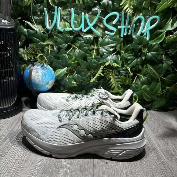 Men’s Saucony Guide 17 Running Shoes Cushion Size 11.5 US White Gray Green - Picture 4 of 9